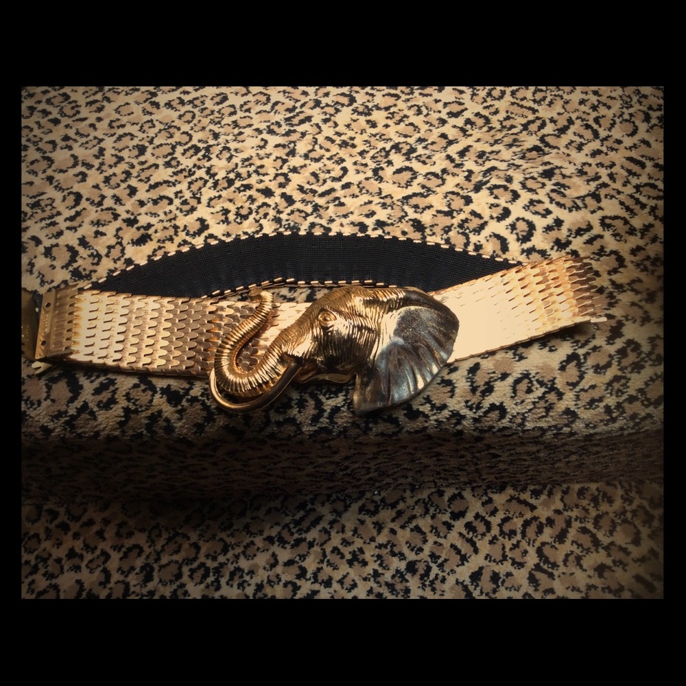 Vintage women’s stamped goldstone stretch belt